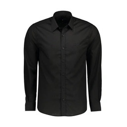 پیراهن آستین بلند مردانه مردانه تولید شرکت پاتن جامه می باشد. جنس پارچه تترون -65% پنبه/35%پلی استر 