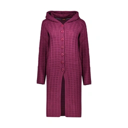 مانتو بافت کلاهدار زنانه تولید پاتن جامه می باشد - جنس پلی استر / اکریلیک - 7 دکمه / آستین بلند- قد 