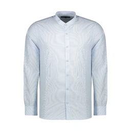 پیراهن آستین بلند مردانه یقه دیپلمات مدل معمولی. 