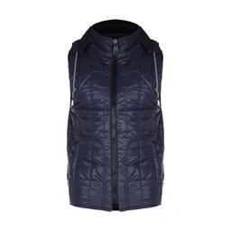 جلیقه شمعی مردانه از برند پاتن جامه ، دارای کلاه رنگ سرمه ای. خرید آنلاین ژیله مردانه. 