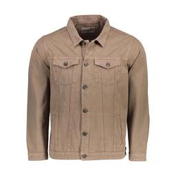 کت پاییزه مردانه قهوه ای روشن. کت صد در صد کتان بدون آستری دو جیب در دار روی سینه. 