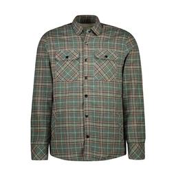 کاپشن پیراهنی پشمی ضخیم مردانه طرح چهارخانه  سبز و قرمز.