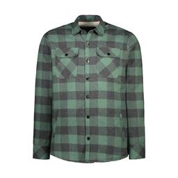 کاپشن پیراهنی پشمی ضخیم مردانه طرح چهارخانه سبز. 