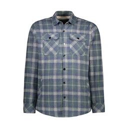 کاپشن پیراهنی پشمی ضخیم مردانه طرح چهارخانه رنگ سبز. 