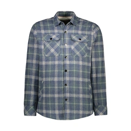 کاپشن پیراهنی پشمی ضخیم مردانه طرح چهارخانه رنگ سبز. 