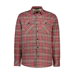 کاپشن پیراهنی پشمی ضخیم مردانه طرح چهارخانه قرمز. 