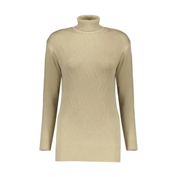 بافت یقه اسکی زنانه تولید پاتن جامه می باشد - بافت کار کبریتی می باشد - طرح جلو کار ، خط دار اریب می