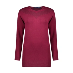 بافت زنانه تولید پاتن جامه می باشد - یقه کار گرد می باشد - طرح زیر یقه توری می باشد - قد تا روی باسن