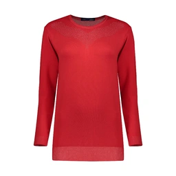 بافت زنانه تولید پاتن جامه می باشد - یقه کار گرد می باشد - طرح زیر یقه توری می باشد - قد تا روی باسن