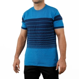 خرید پلیور آستین کوتاه مردانه صد در صد پنبه. پلیور آستین کوتاه نخی طرح دار.  جنس تیشرت بافت (صد در ص