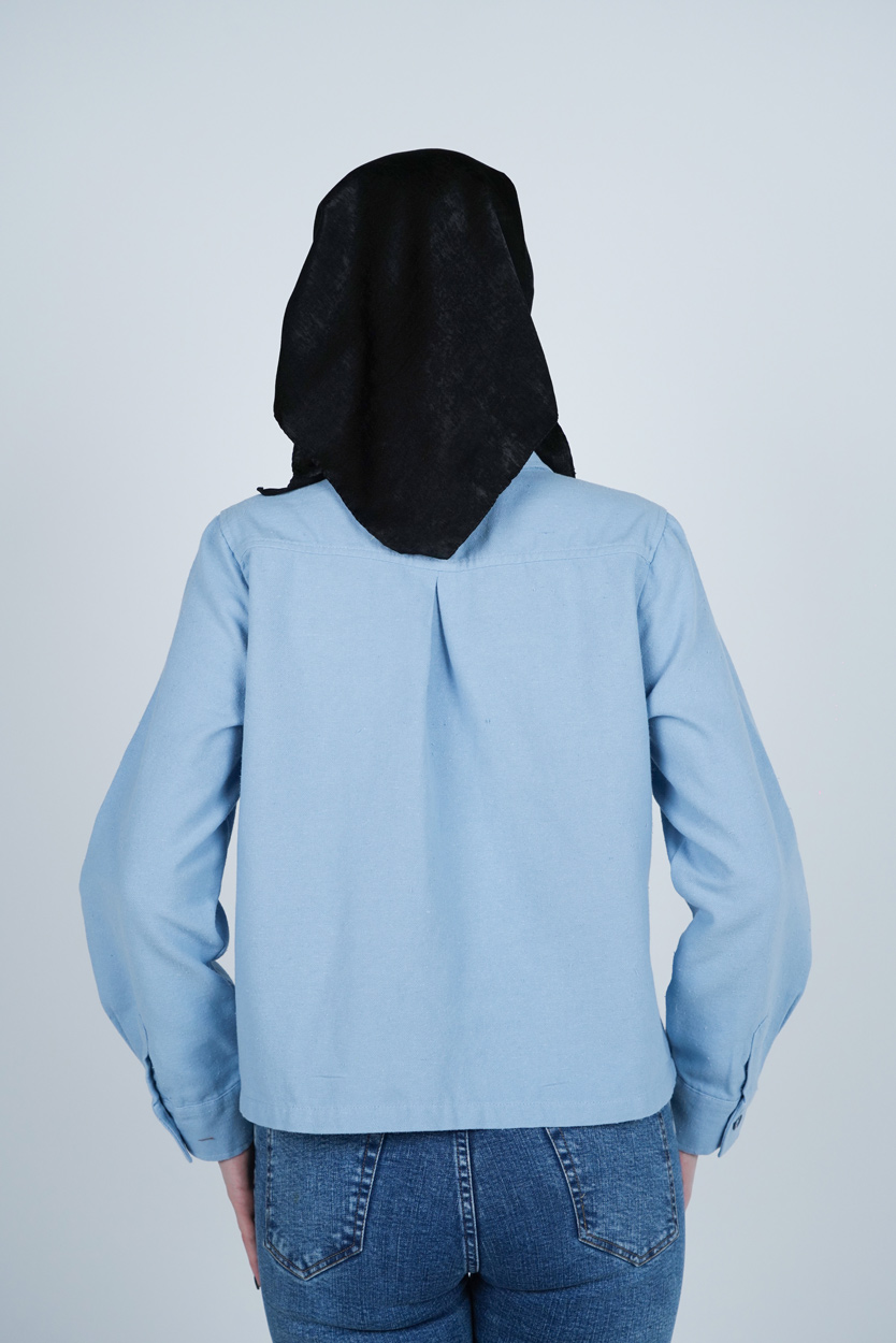 شومیز یقه برگردان کوتاه زنانه