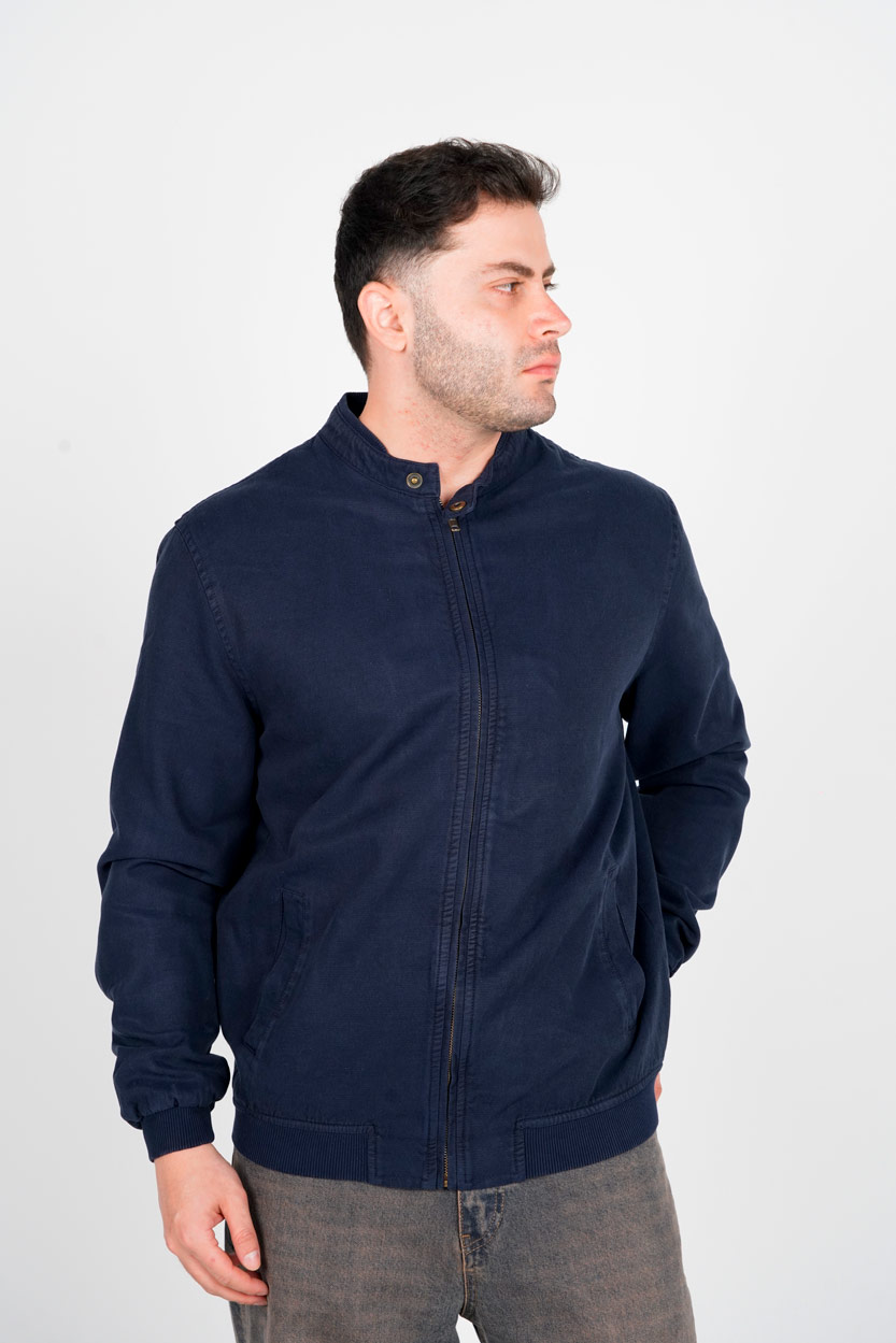 کاپشن یقه فرنچ کتان مردانه