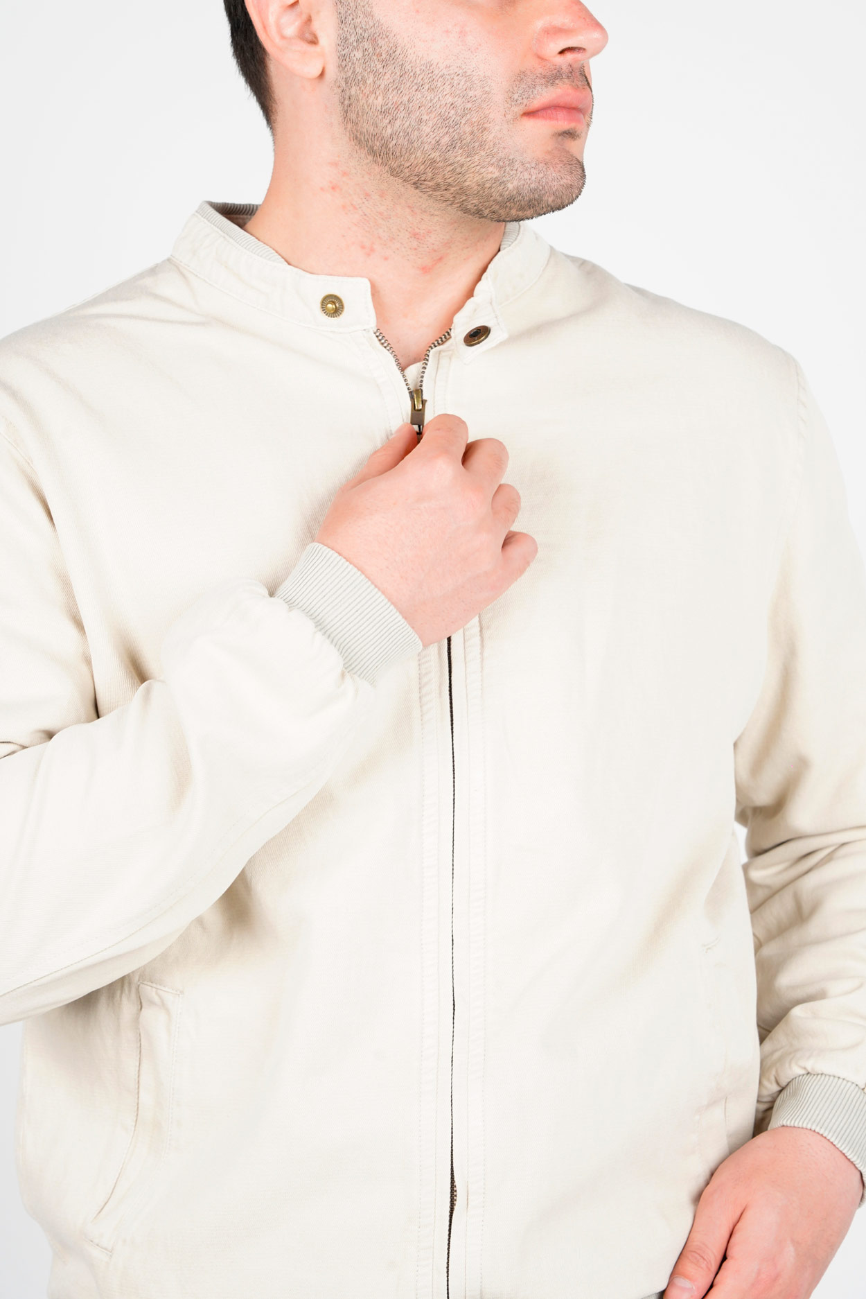 کاپشن یقه فرنچ کتان مردانه