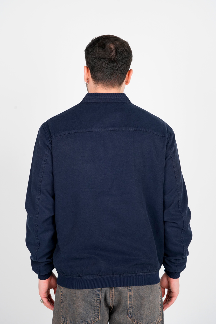 کاپشن یقه فرنچ کتان مردانه