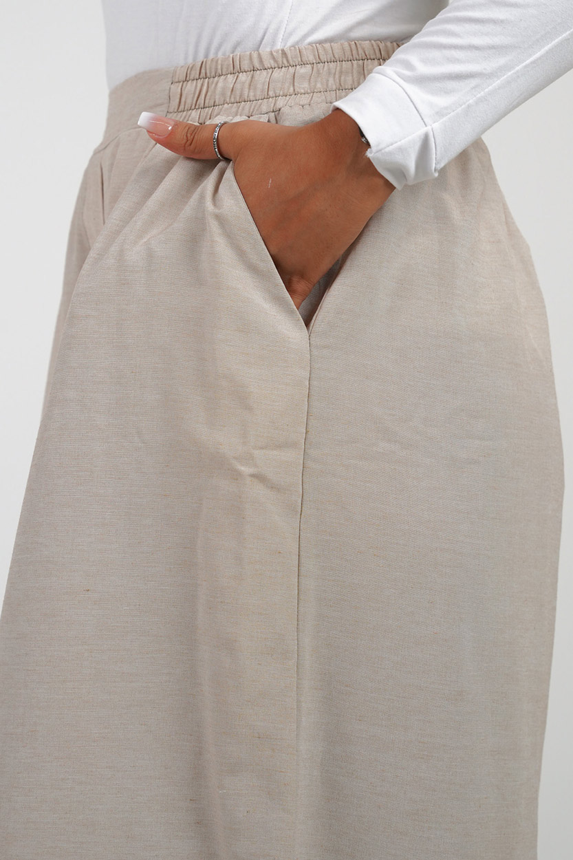 دامن شلواری کتان زنانه