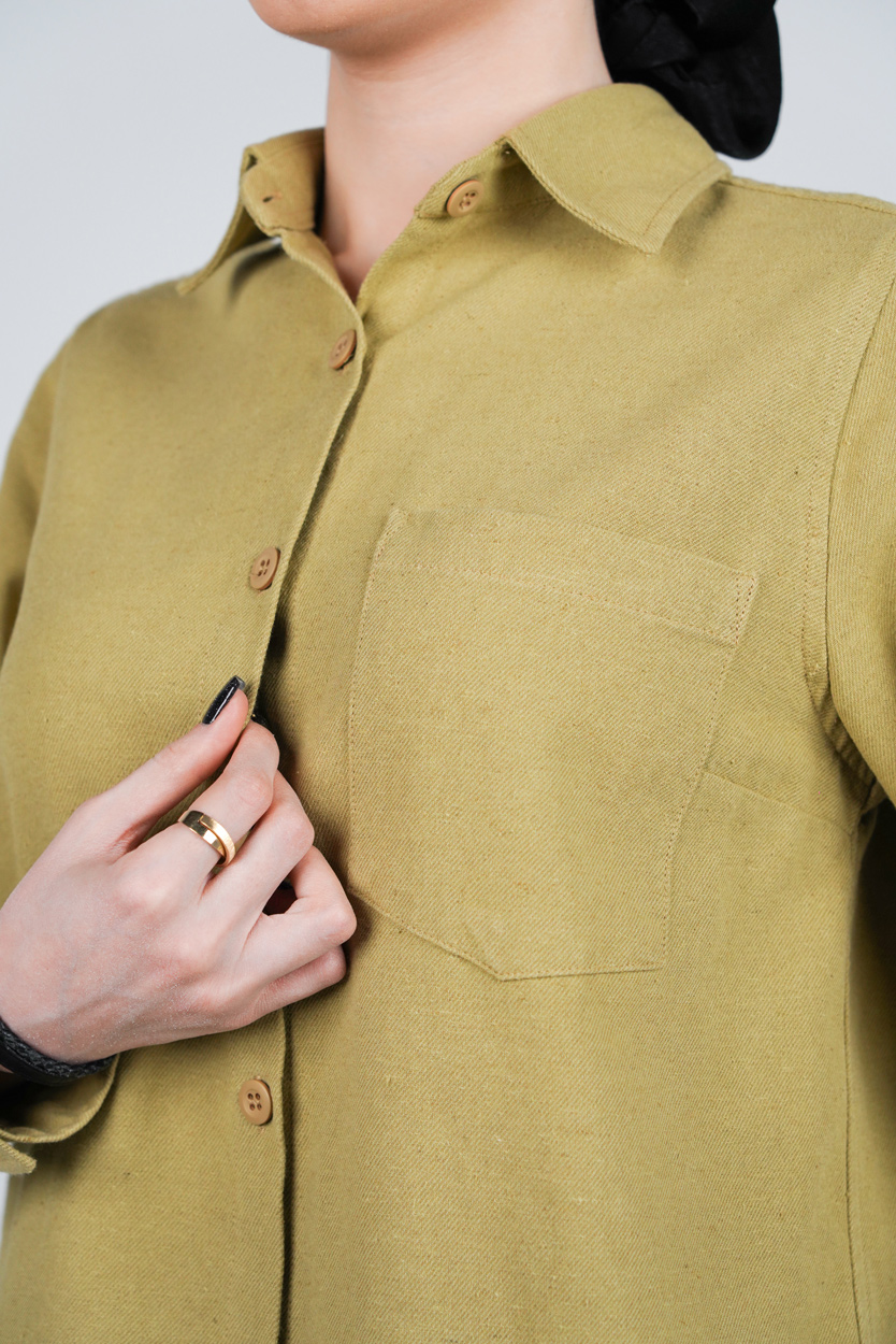 شومیز یقه برگردان کوتاه زنانه