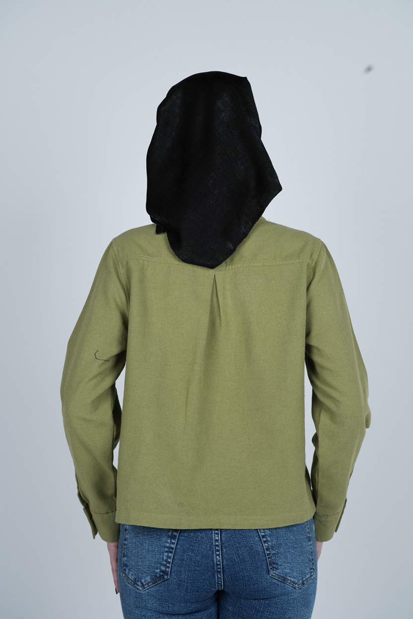 شومیز یقه برگردان کوتاه زنانه