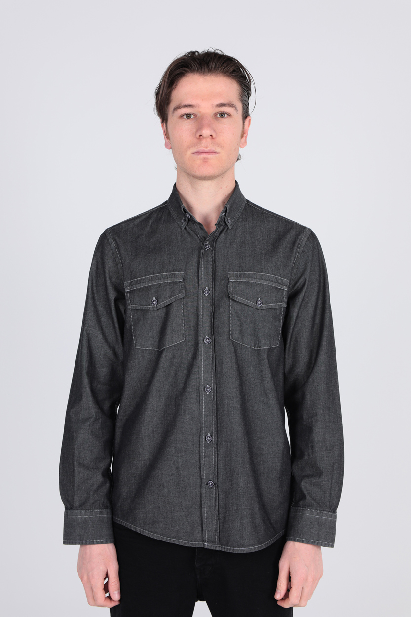 پیراهن آستین بلند جین مردانه جیبدار