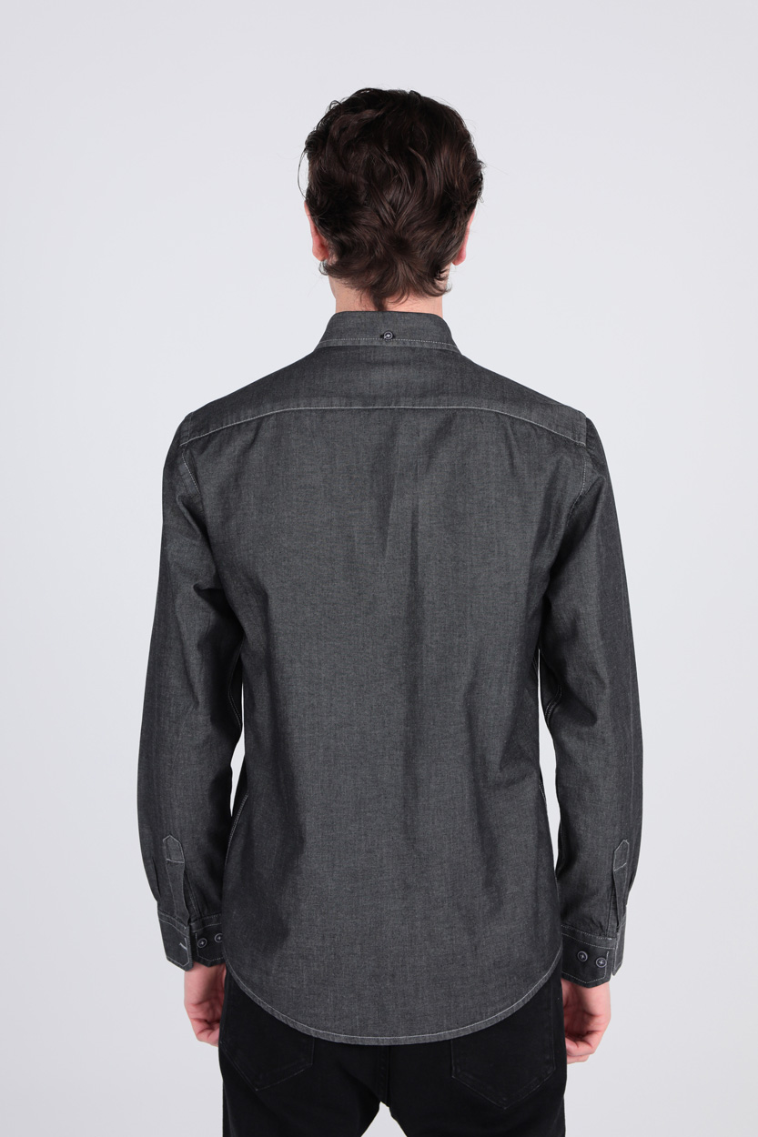 پیراهن آستین بلند جین مردانه جیبدار