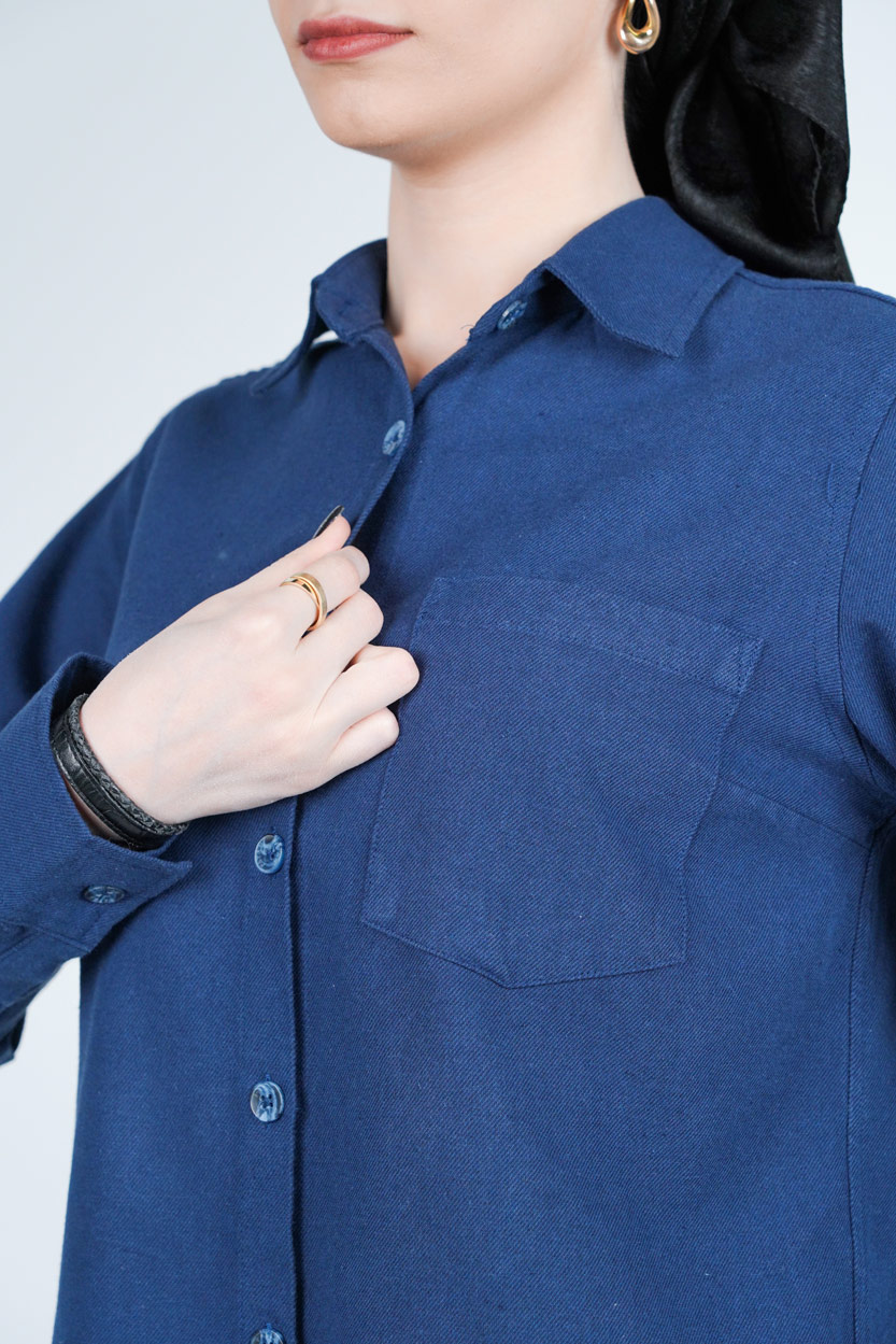 شومیز یقه برگردان کوتاه زنانه