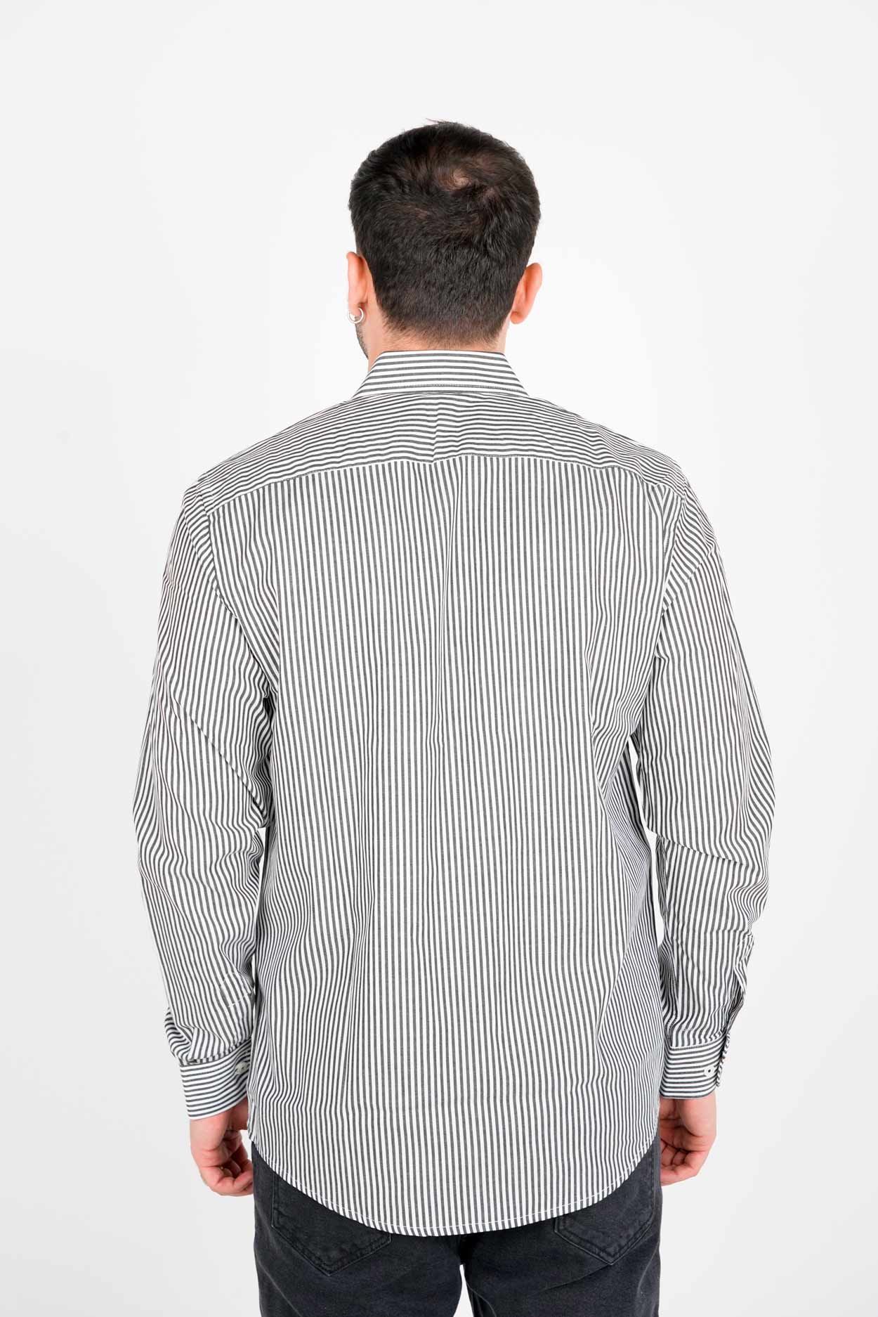 پیراهن آستین بلند یقه برگردان راه راه مردانه