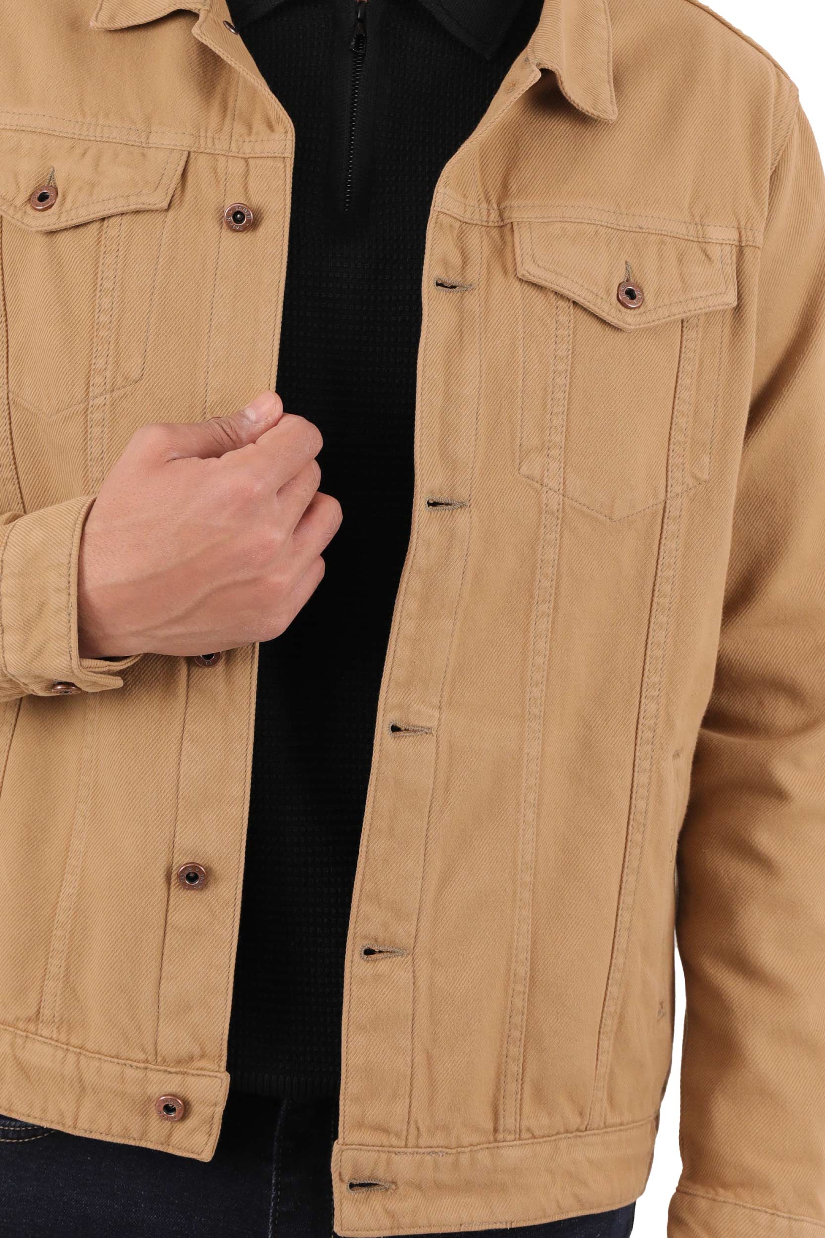 کاپشن کتان مردانه رنگ خردلی