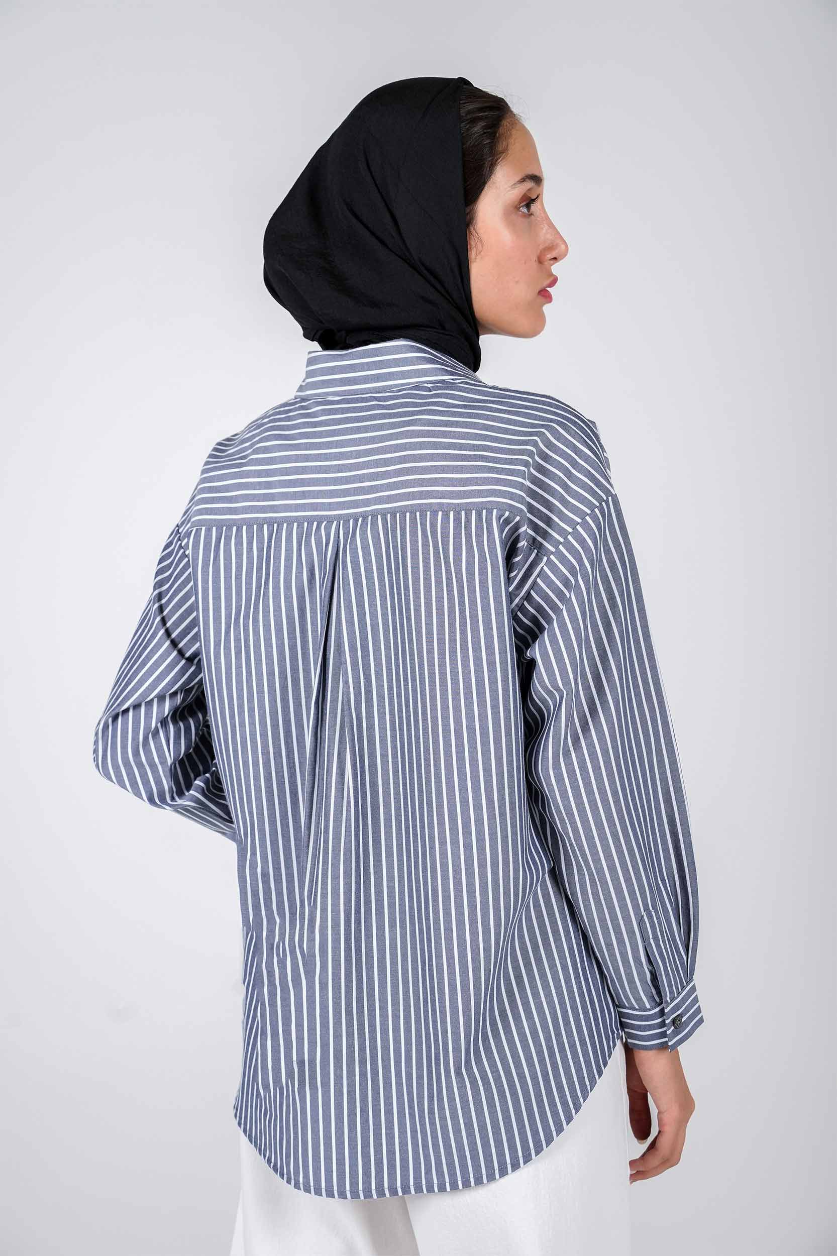 شومیز آستین بلند یقه دار زنانه بلند